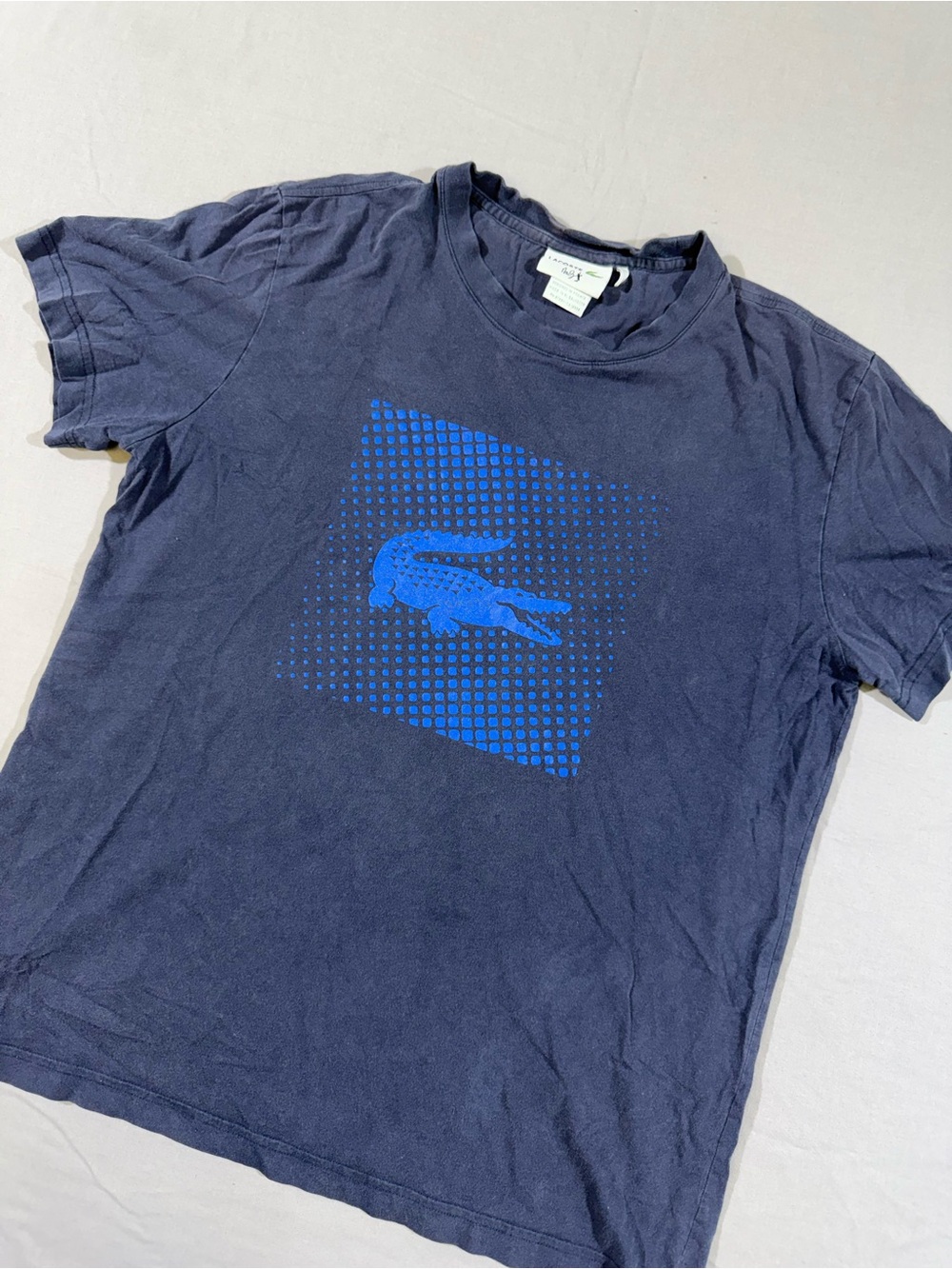 Y2K Lacoste Graphic Navy T-Shirt